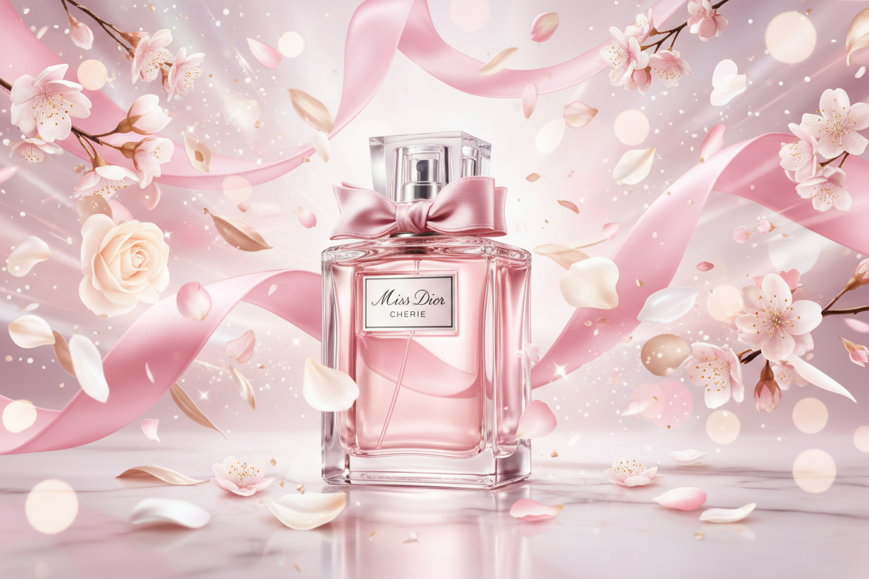 miss dior cherie image with background and animation