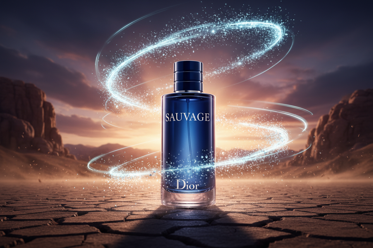 sauvage dior with background and animation