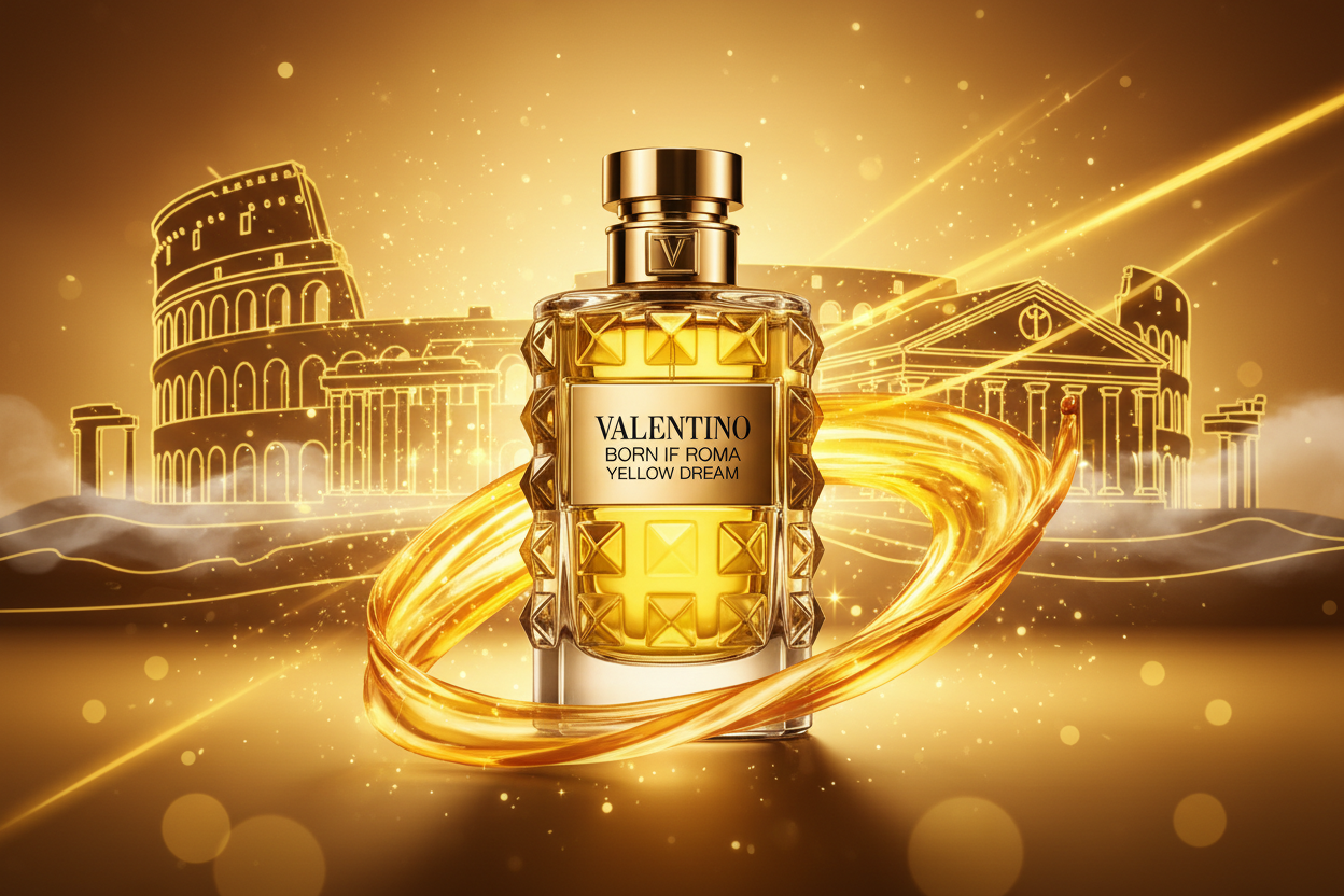valentino uomo born in roma yellow dream with background and animation